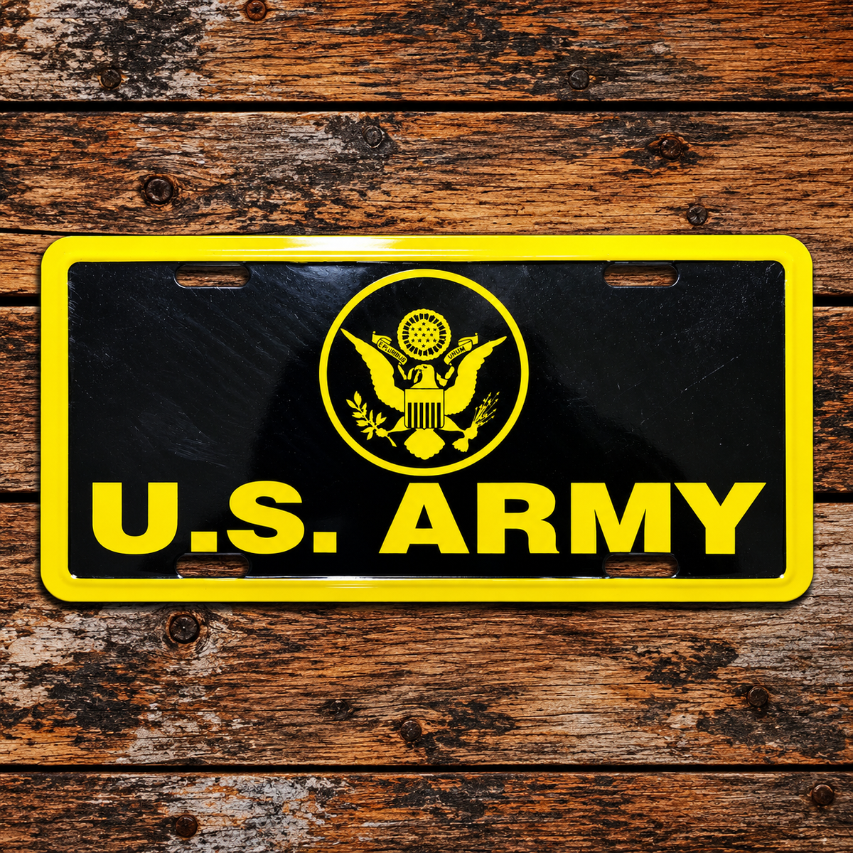 U.S. Army black and gold tribute license plate
