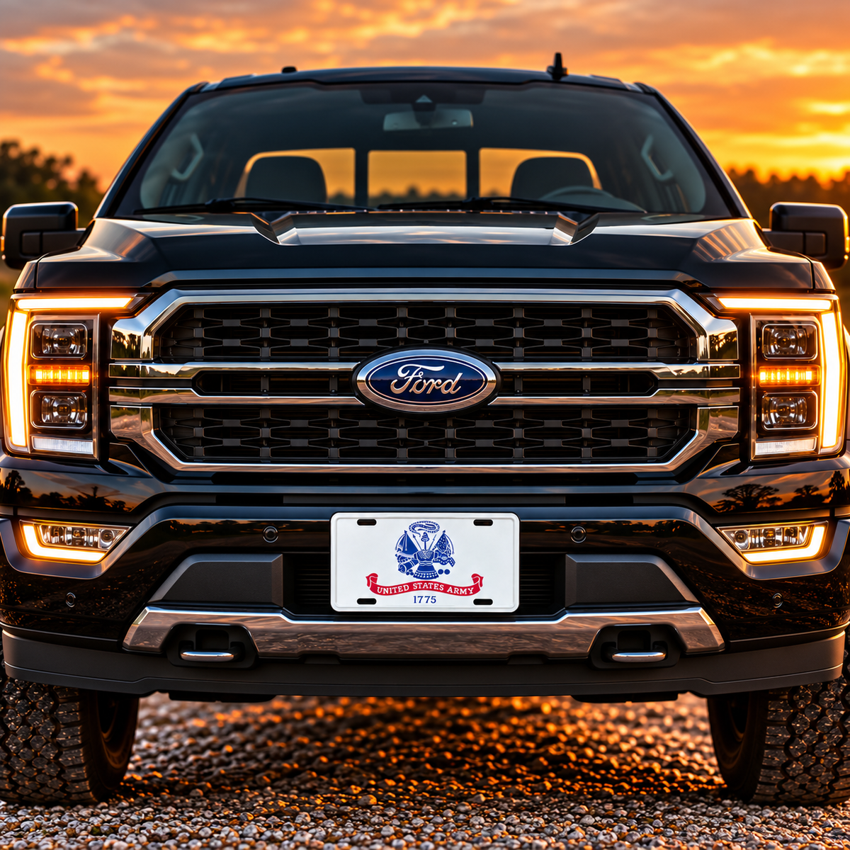 U.S. Army crest tribute license plate mockup