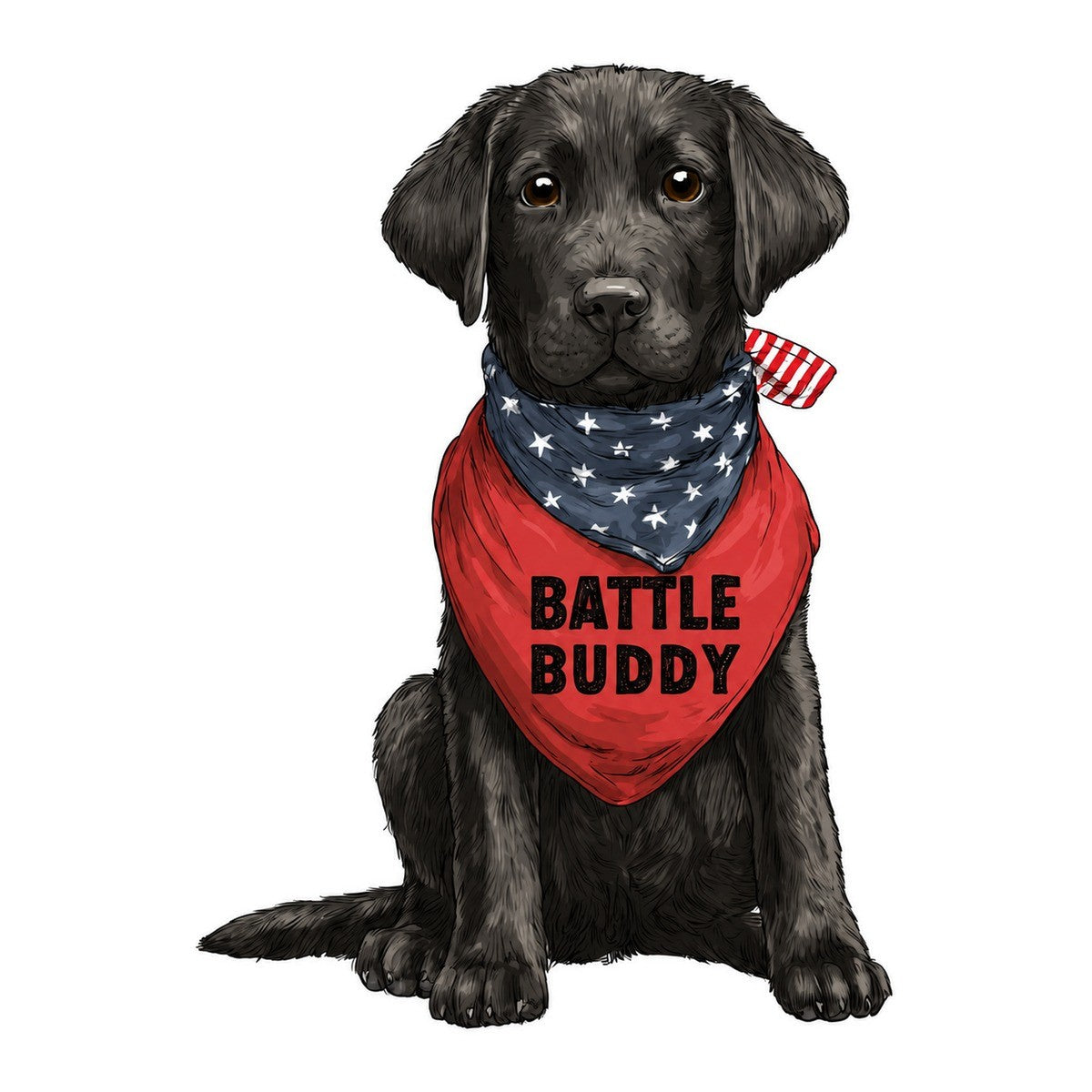 Battle Buddy Service Dog 3x3 waterproof vinyl Veterans Day sticker design