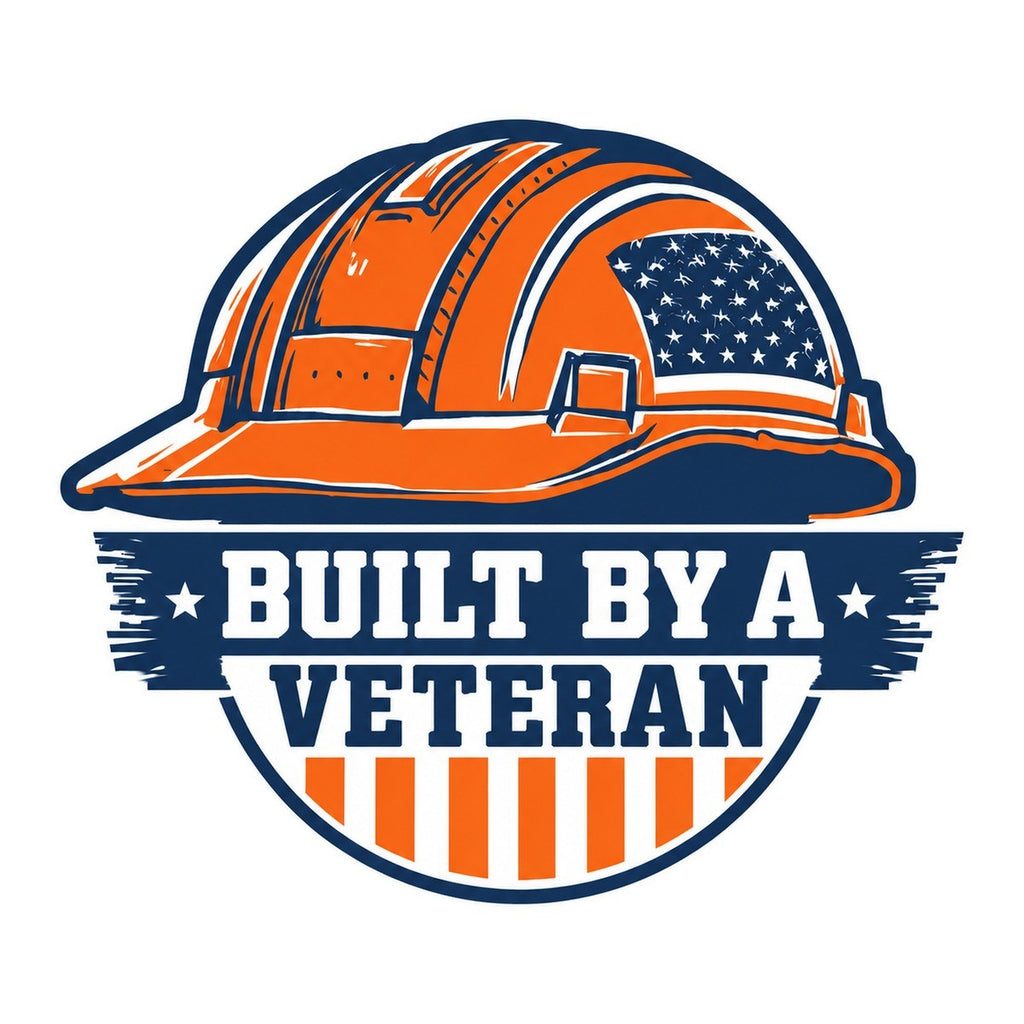 Built by a Veteran 3x3 waterproof vinyl Veterans Day sticker design