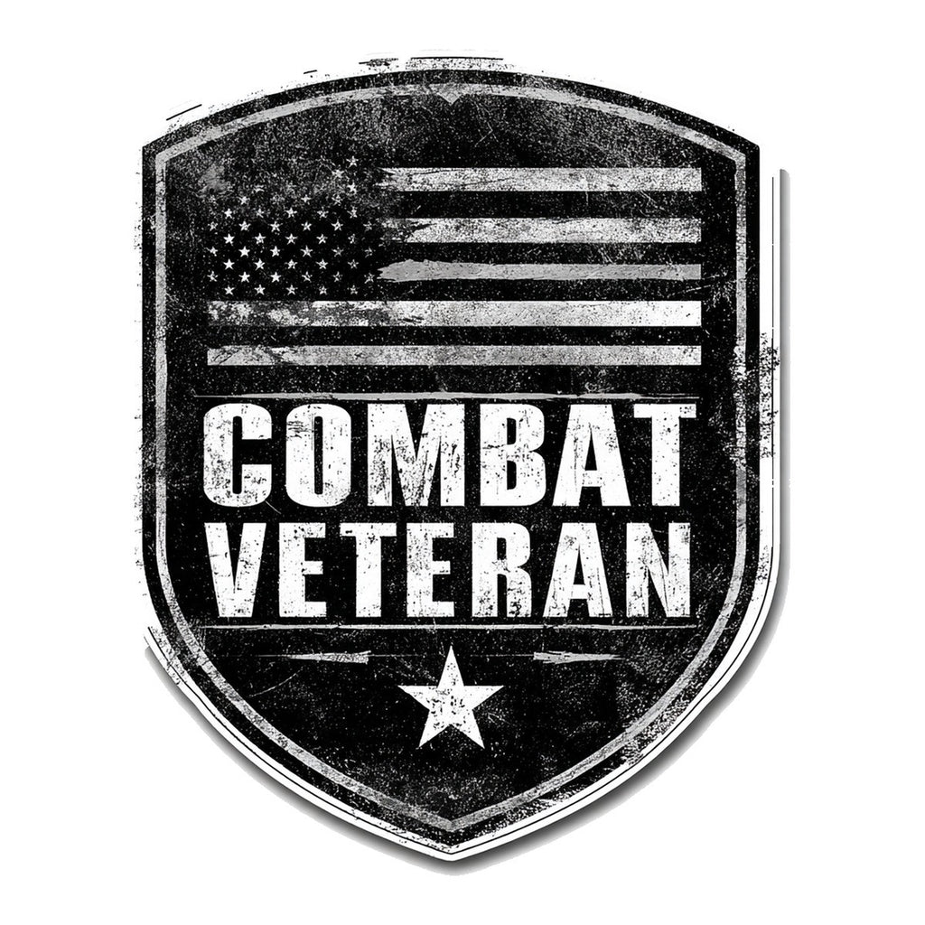 Combat Veteran 3x3 waterproof vinyl Veterans Day sticker design