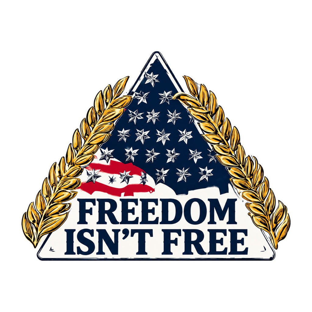Freedom Isn't Free Patch Style 3x3 waterproof vinyl Veterans Day sticker design