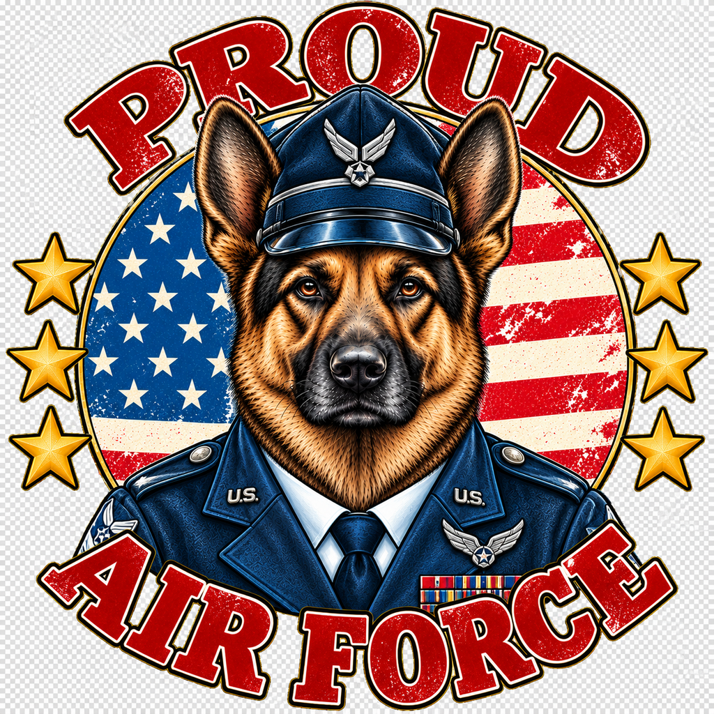 Proud Air Force German Shepherd sticker design