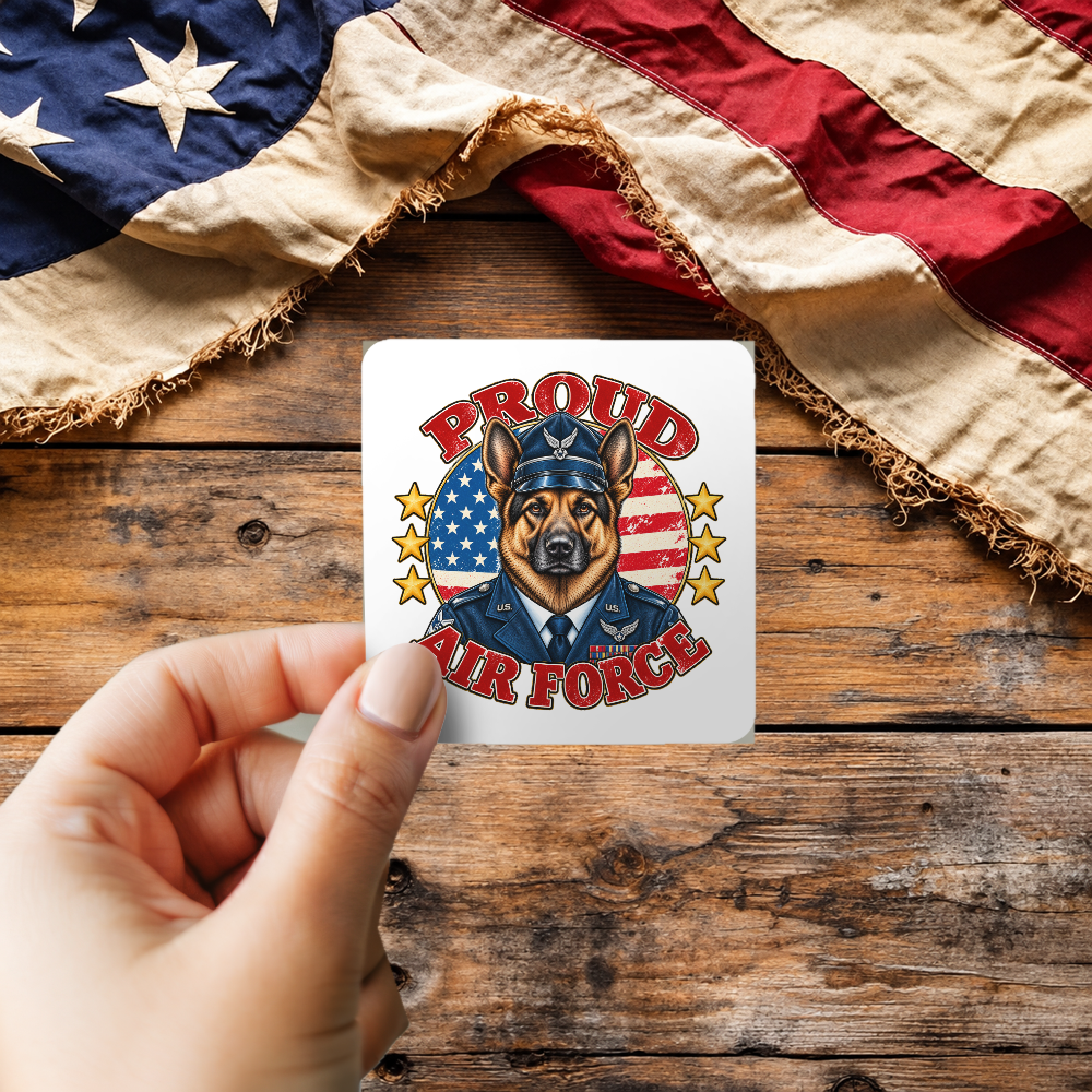 Proud Air Force German Shepherd sticker mockup