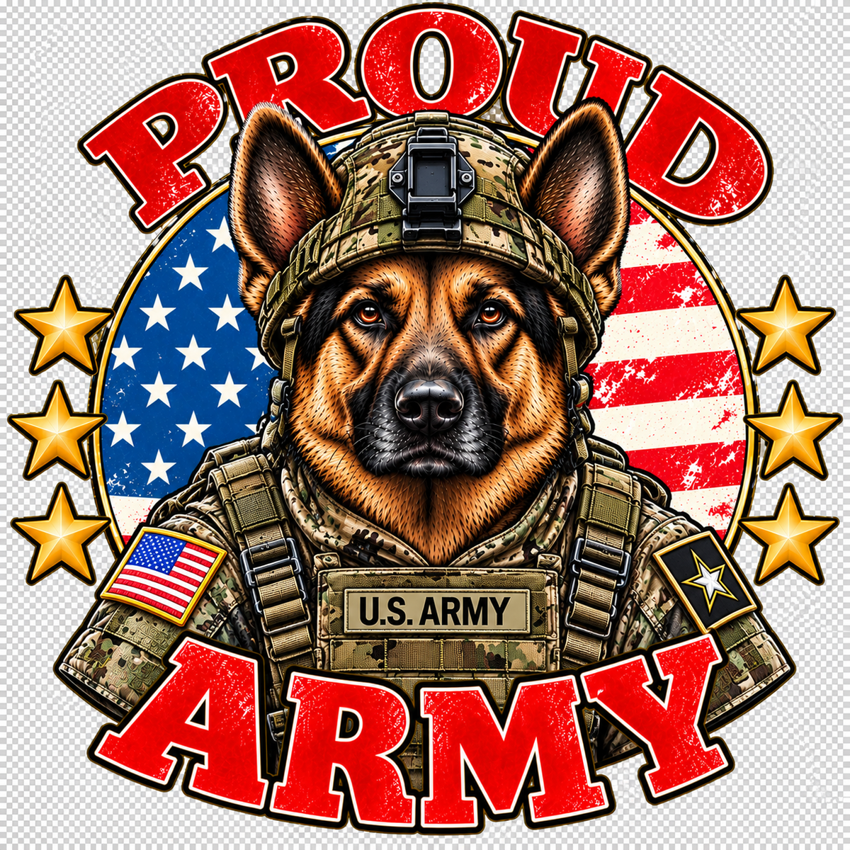 Proud Army German Shepherd sticker design