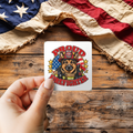 Proud Firefighter German Shepherd sticker mockup