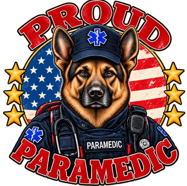 Proud Paramedic German Shepherd sticker design