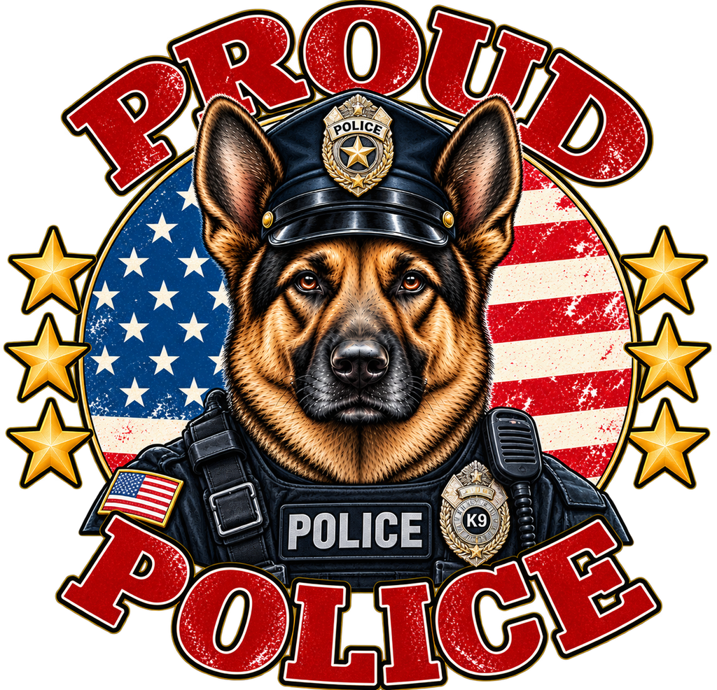 Proud Police German Shepherd sticker design