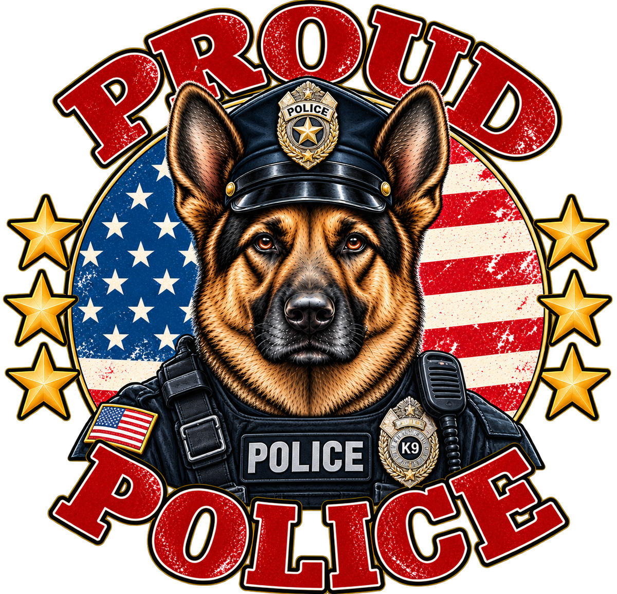 Proud Police German Shepherd sticker design