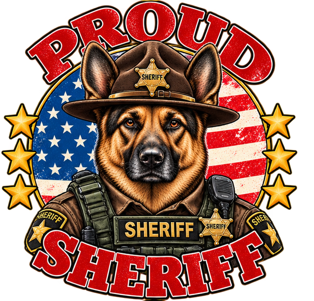 Proud Sheriff German Shepherd sticker design