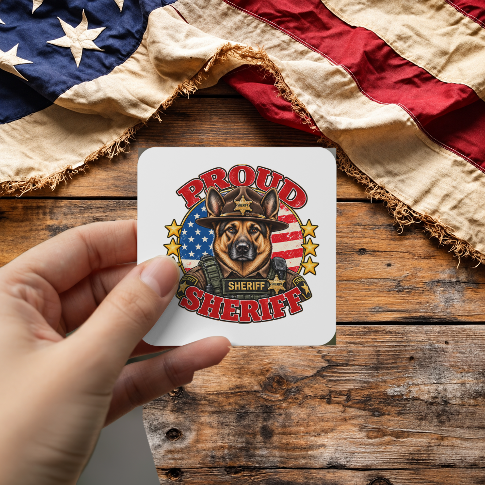 Proud Sheriff German Shepherd sticker mockup