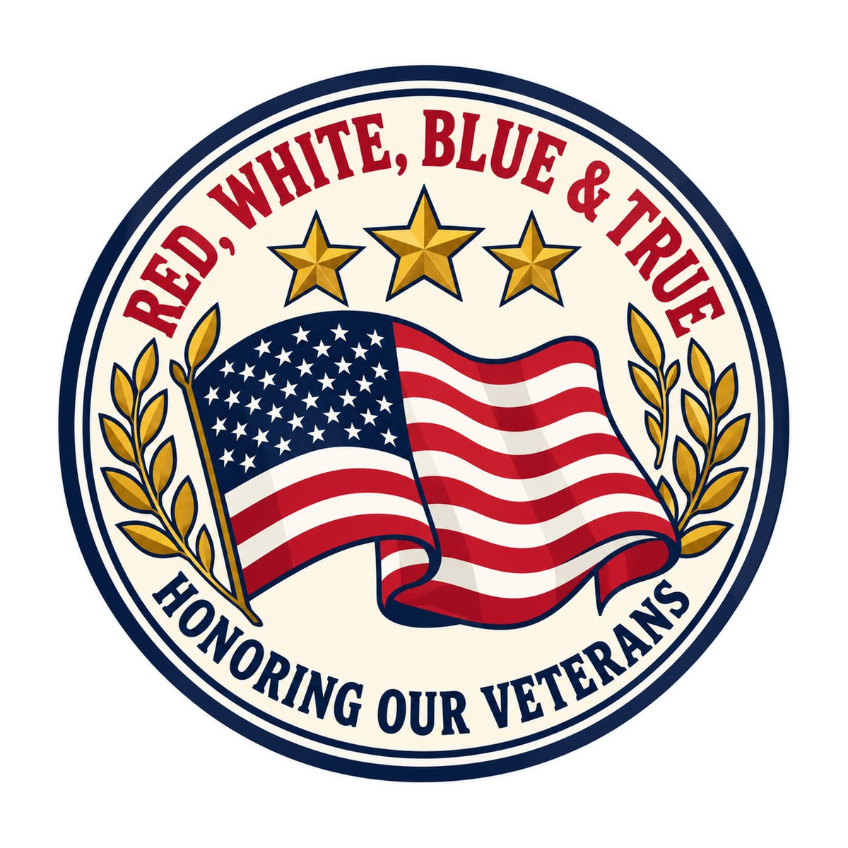 Honoring Our Veterans 3x3 waterproof vinyl Veterans Day sticker design