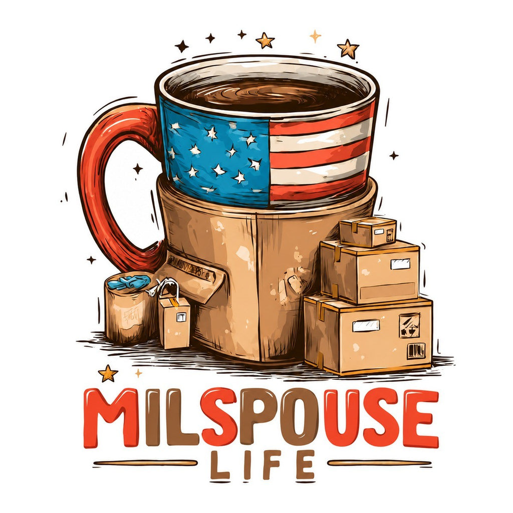Milspouse Life 3x3 waterproof vinyl Veterans Day sticker design