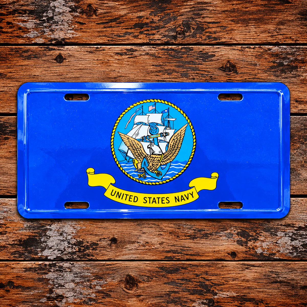 U.S. Navy blue tribute license plate