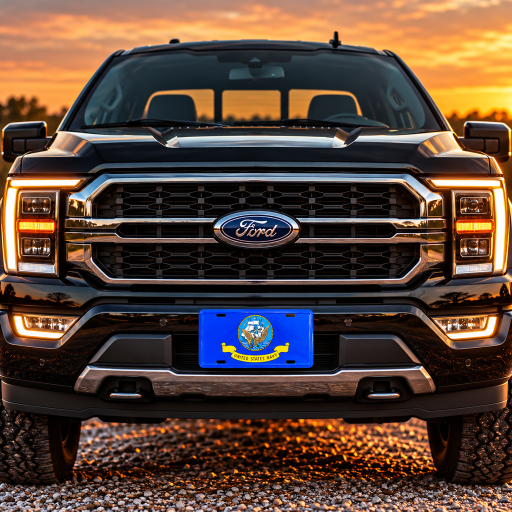U.S. Navy tribute license plate mockup