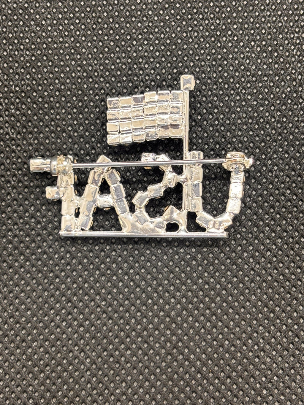 Rhinestone U.S.A.F. Letter Brooch with Mini American Flag