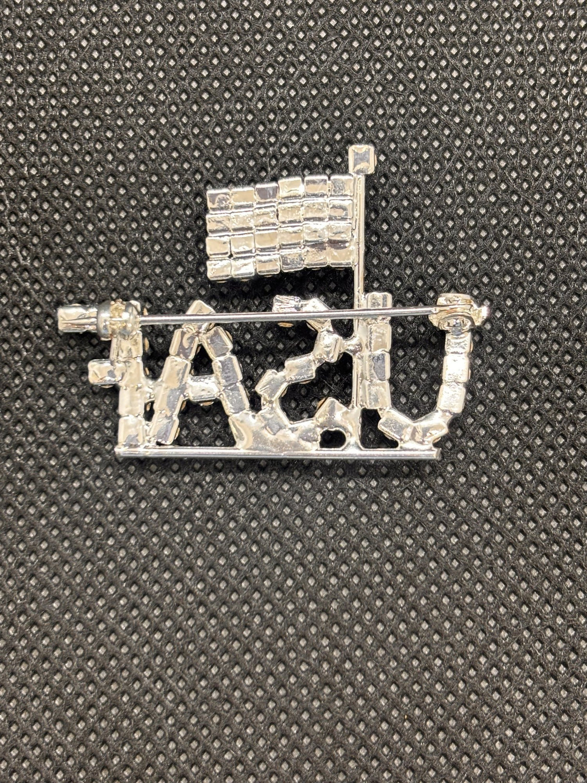 Rhinestone U.S.A.F. Letter Brooch with Mini American Flag