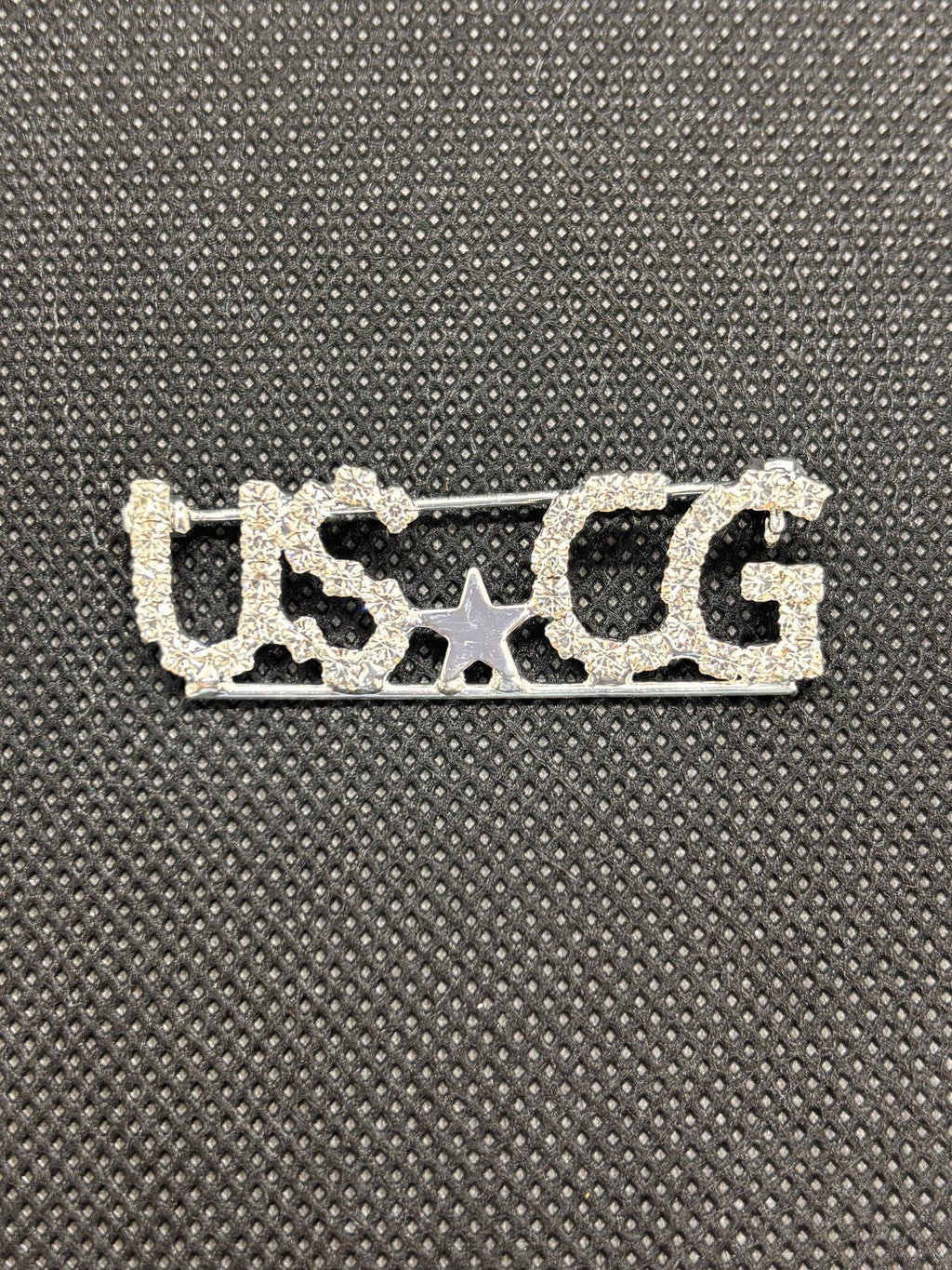 Rhinestone USCG Letter Brooch with Center Star