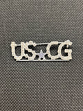 Rhinestone USCG Letter Brooch with Center Star