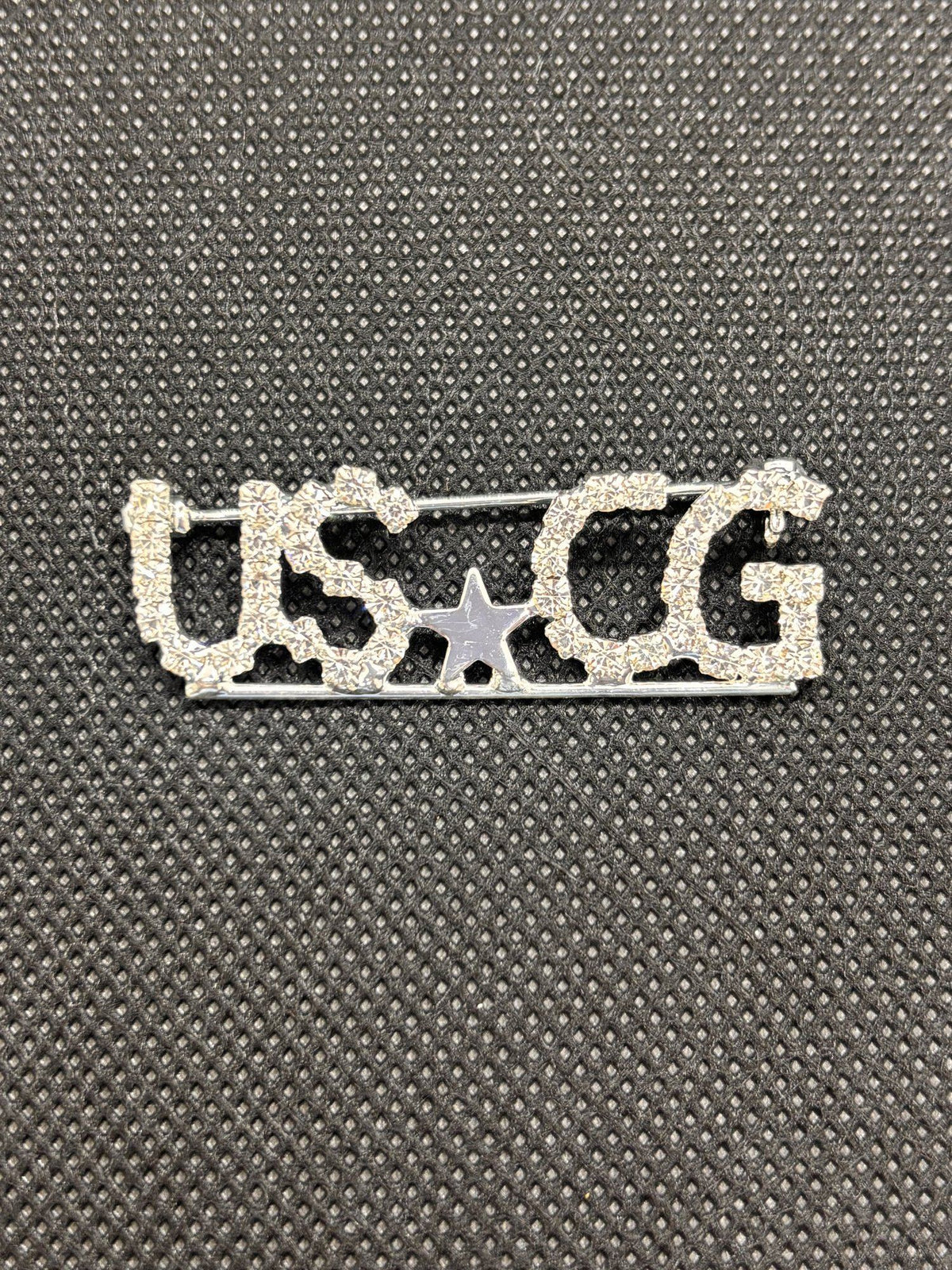 Rhinestone USCG Letter Brooch with Center Star