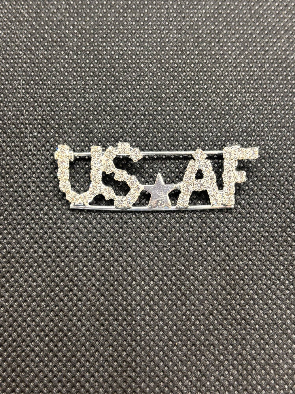 Rhinestone USAF Letter Brooch with Center Star
