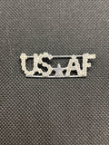 Rhinestone USAF Letter Brooch with Center Star