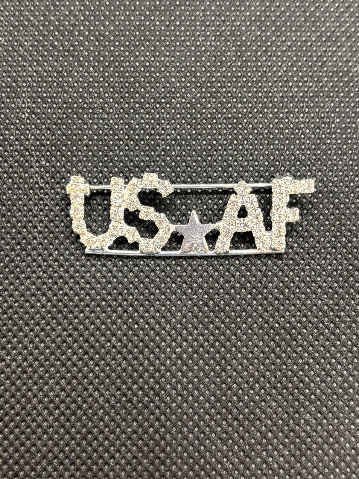 Rhinestone USAF Letter Brooch with Center Star