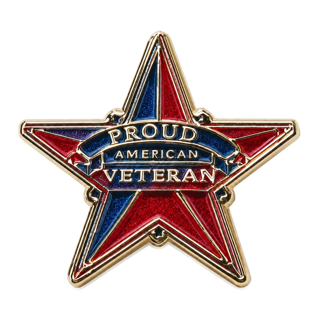 Proud American Veteran Enamel Pin Style 3x3 waterproof vinyl Veterans Day sticker design