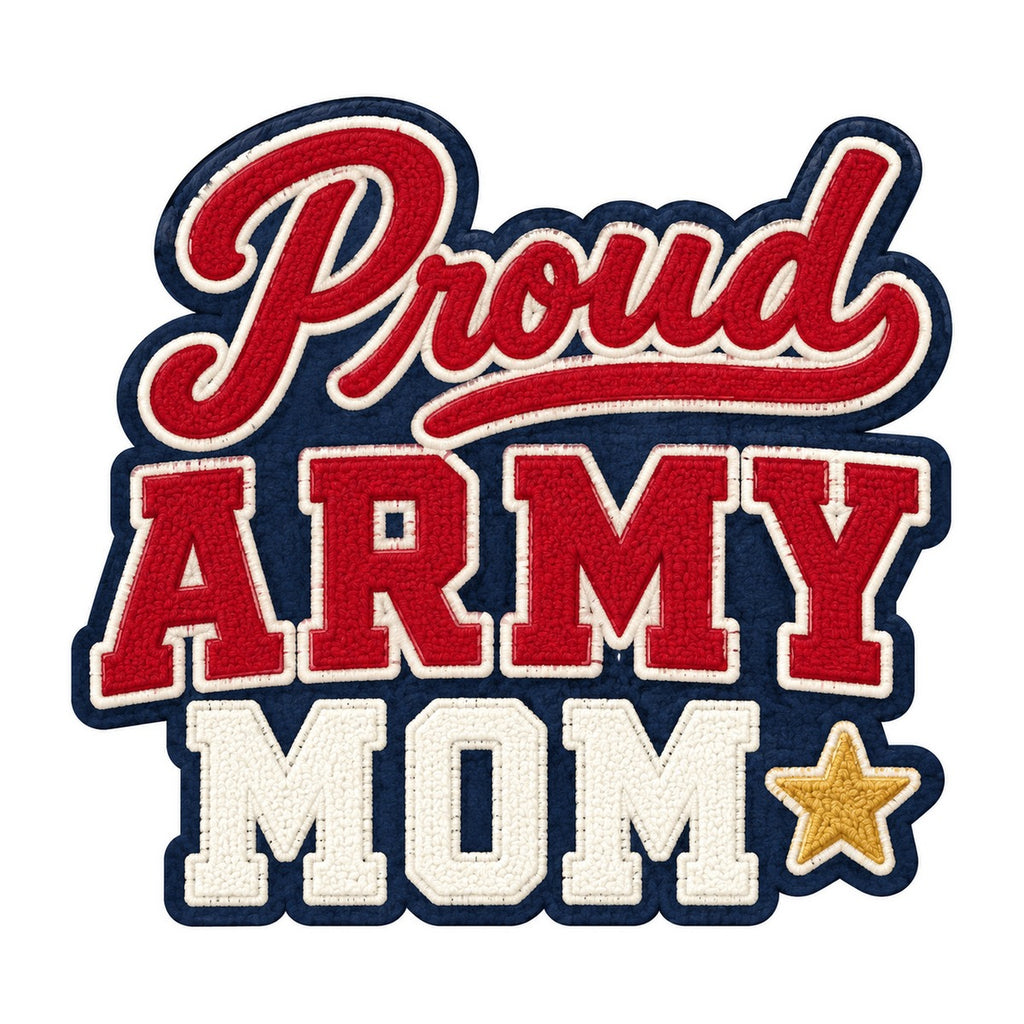 Proud Army Mom 3x3 waterproof vinyl Veterans Day sticker design