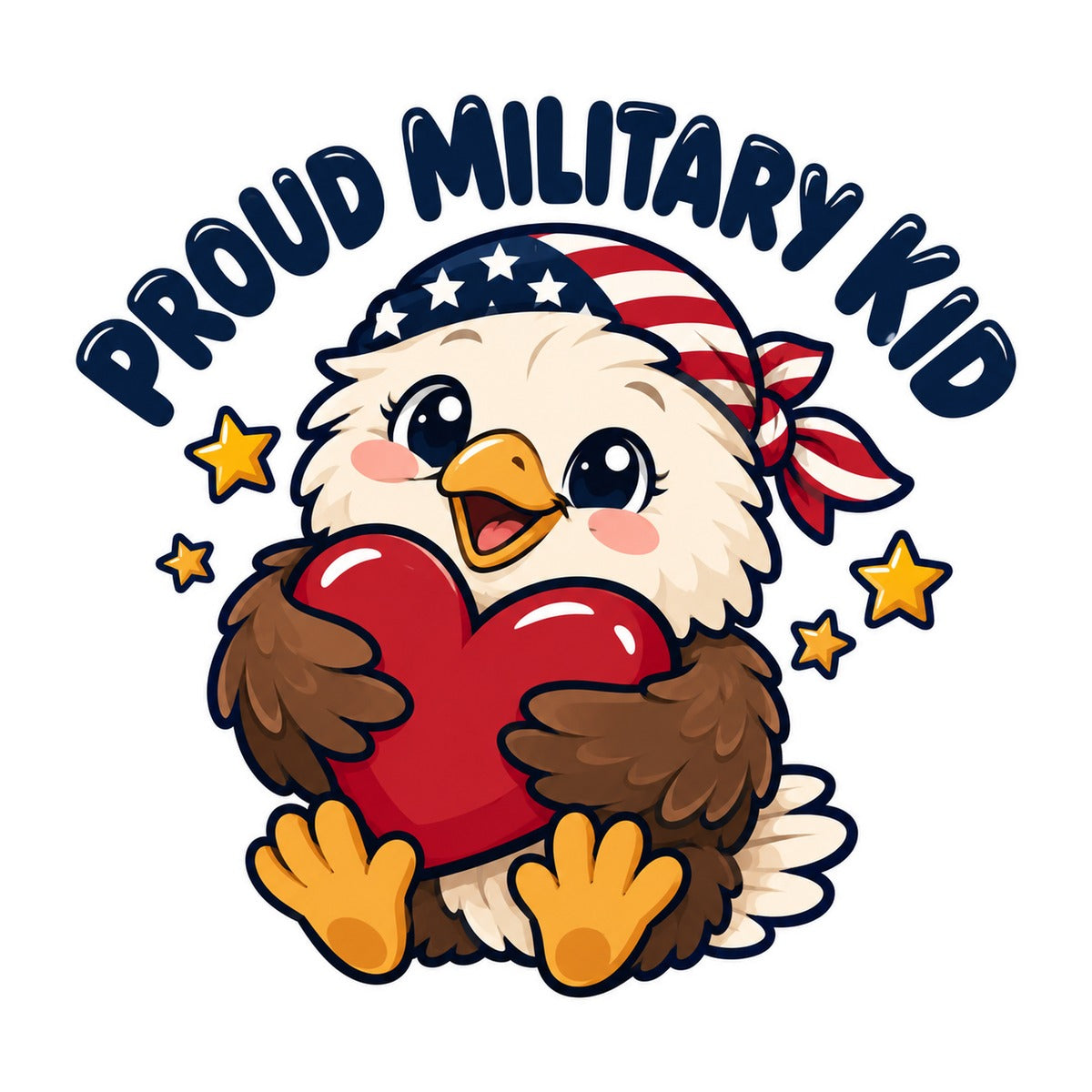 Proud Military Kid 3x3 waterproof vinyl Veterans Day sticker design