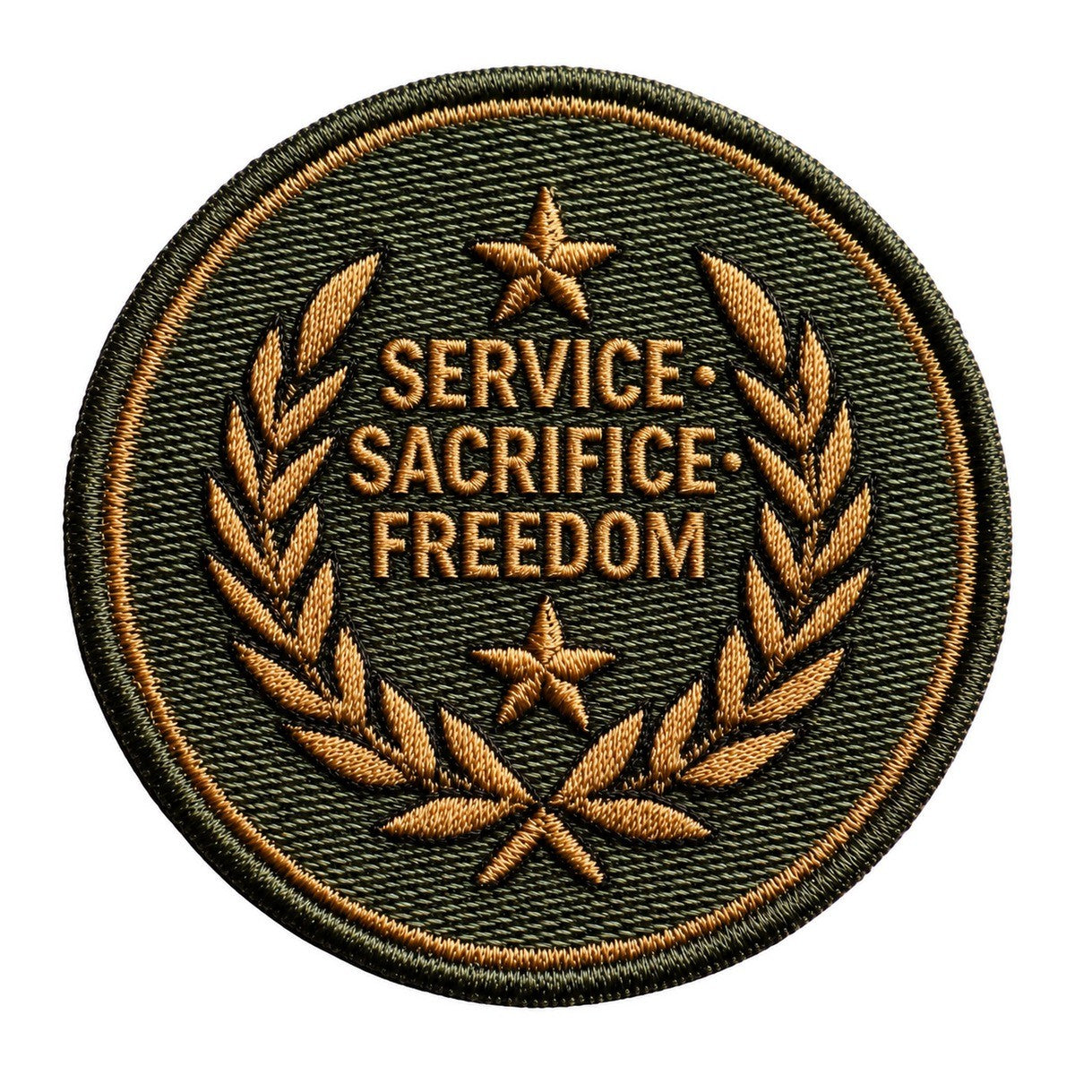 Service Sacrifice Freedom Patch Style 3x3 waterproof vinyl Veterans Day sticker design