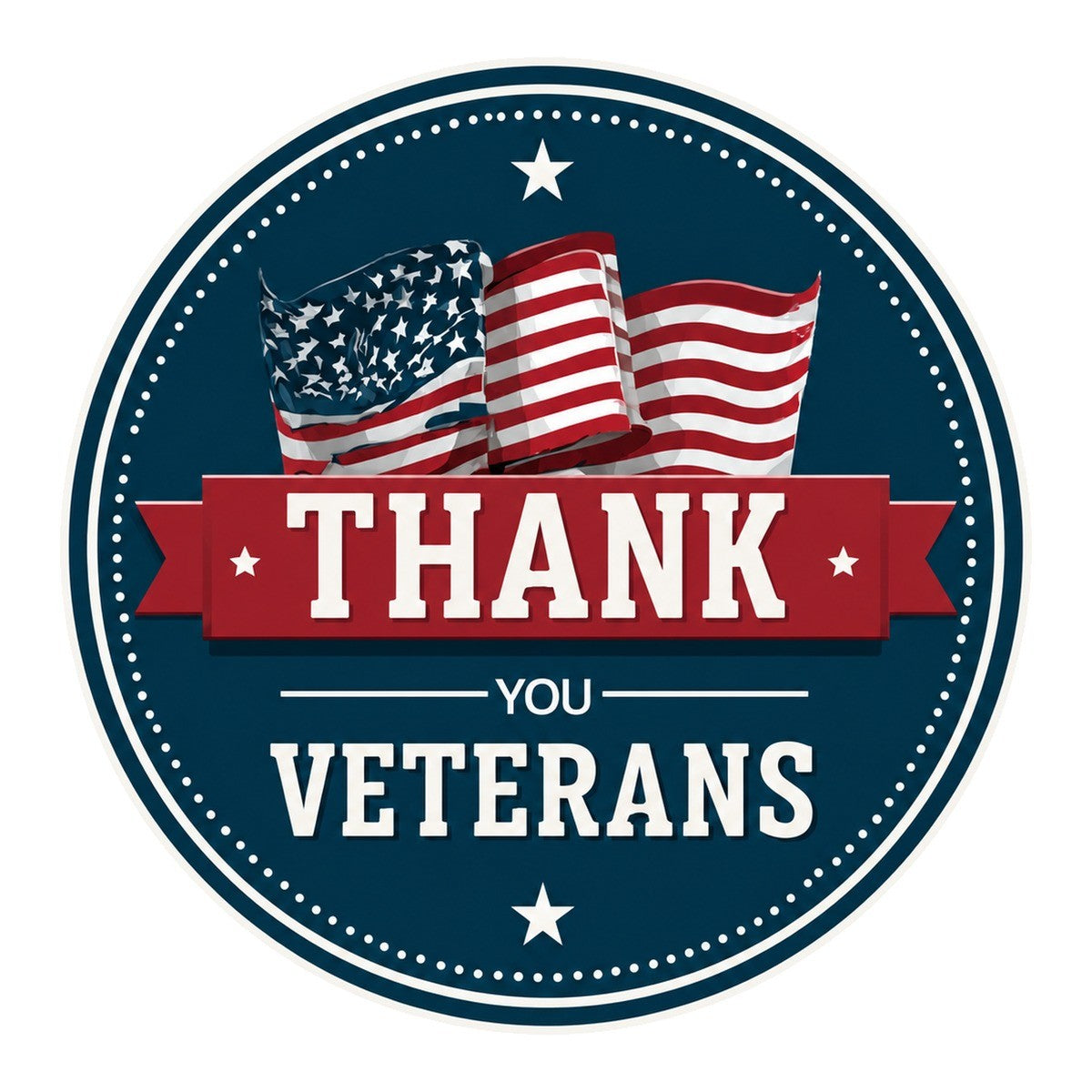 Thank You Veterans 3x3 waterproof vinyl Veterans Day sticker design