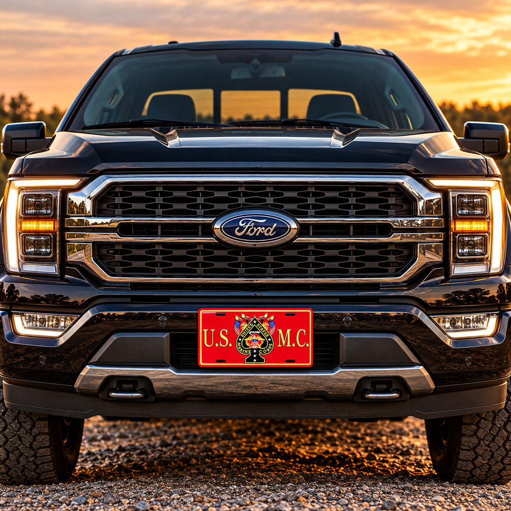 U.S.M.C. Marine tribute license plate mockup