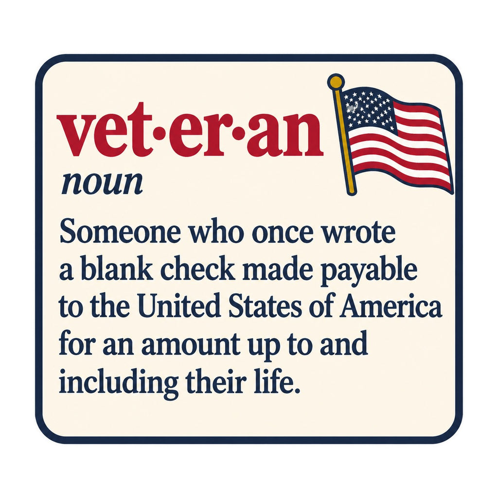 Veteran Definition 3x3 waterproof vinyl Veterans Day sticker design