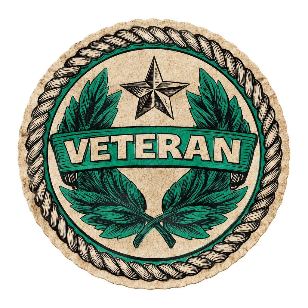 Veteran Merit Badge Style 3x3 waterproof vinyl Veterans Day sticker design
