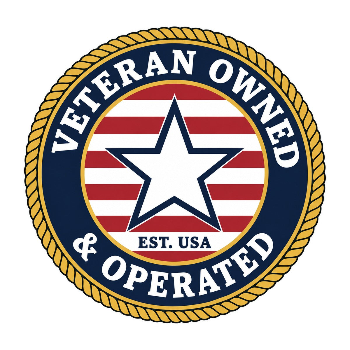 Veteran Owned and Operated 3x3 waterproof vinyl Veterans Day sticker design