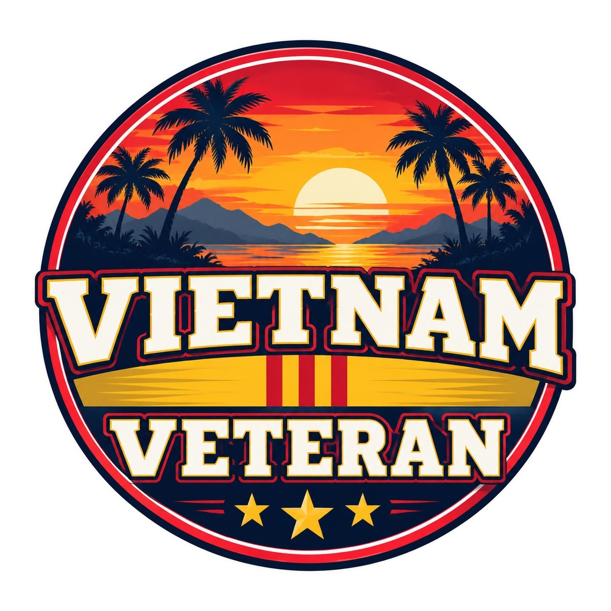 Vietnam Veteran 3x3 waterproof vinyl Veterans Day sticker design