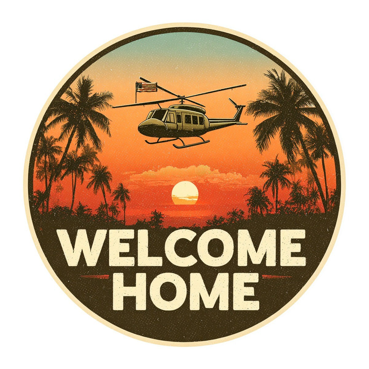 Welcome Home Vietnam Veterans 3x3 waterproof vinyl Veterans Day sticker design